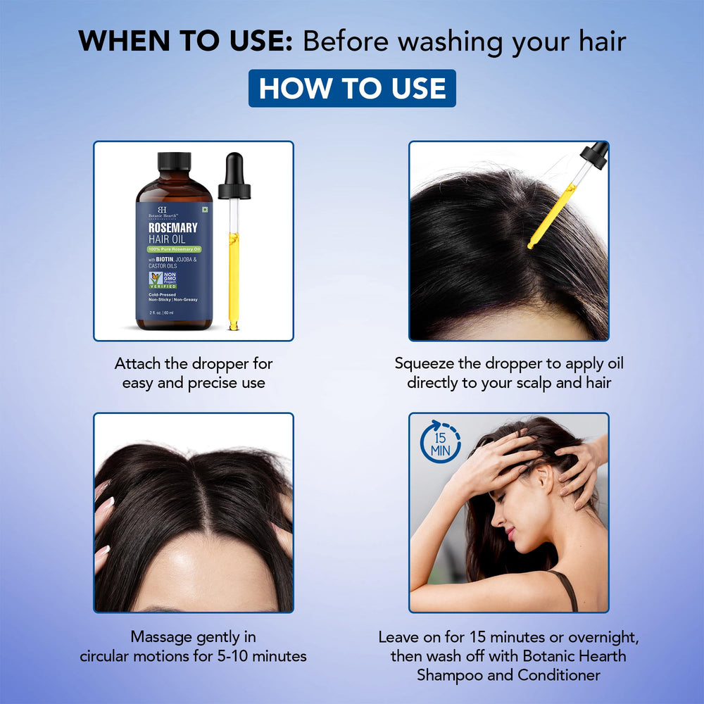 Botanic Hearth applying oil to scalp showing targeted nourishment