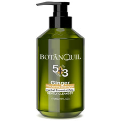 BOTANQUIL front bottle view showing ginger shampoo and clear product benefit