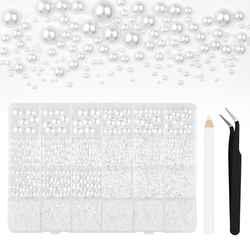 Bouiexye front view of 24-compartment box showing organized pearls and tools benefit organized crafting