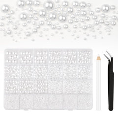 Bouiexye front view of 24-compartment box showing organized pearls and tools benefit organized crafting