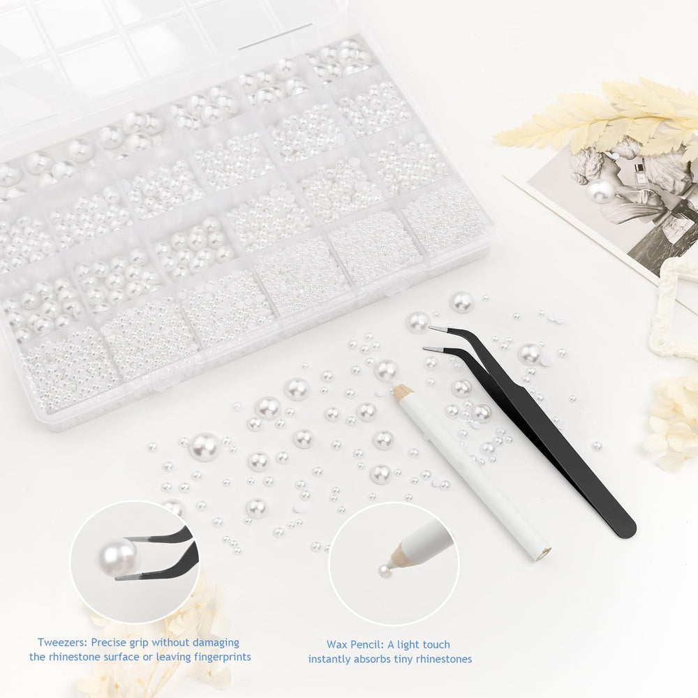 Bouiexye applied pearls on manicure demonstrating glossy finish and improved nail designs