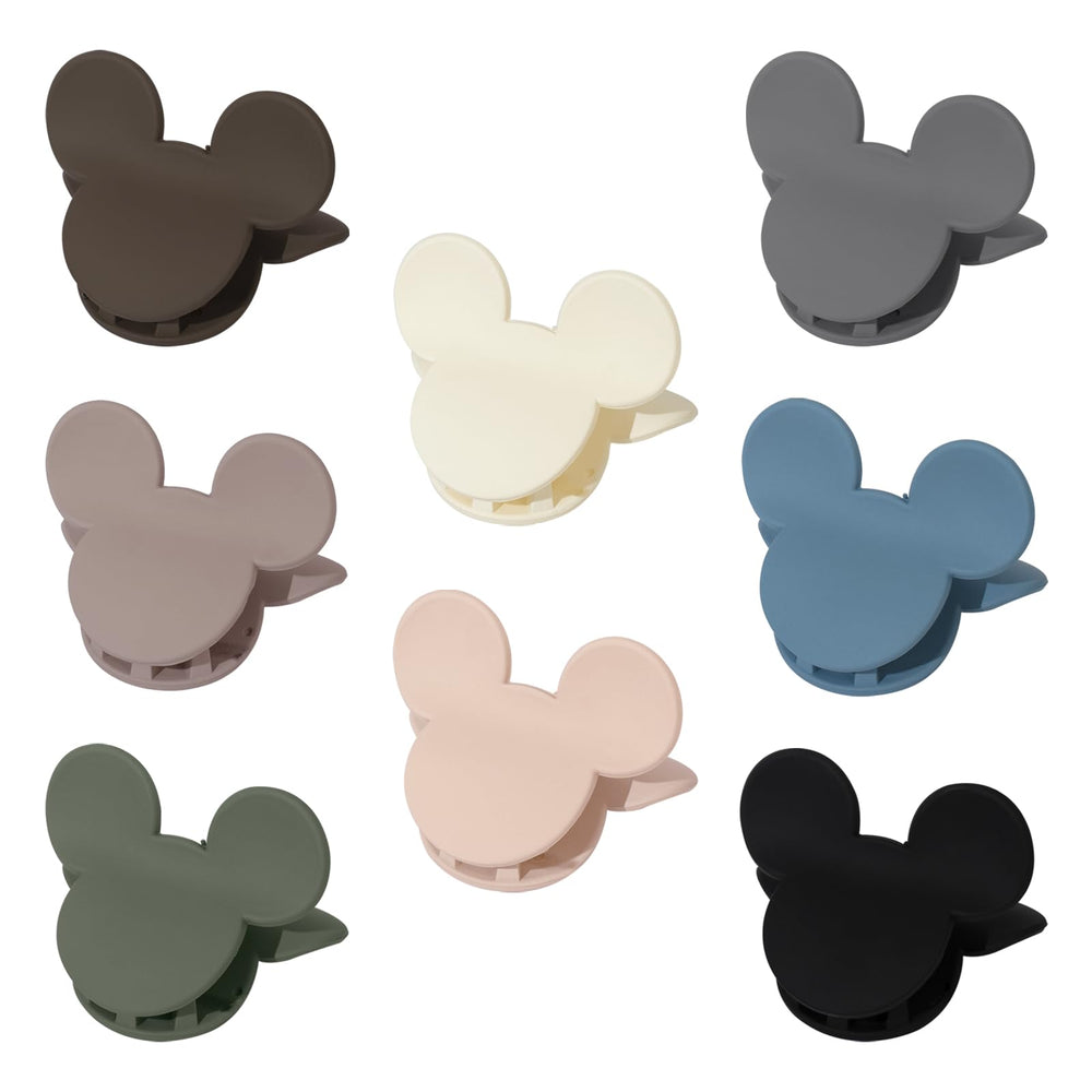 BOUNIQ front view of 8-pack clips showing colors and compact size, easy styling