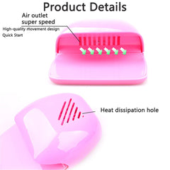 Bovmics in use drying fingernails quickly for faster polish setting