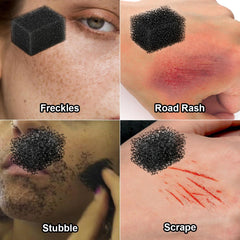 Bowitzki kit in use on actor for Halloween makeup showing professional results