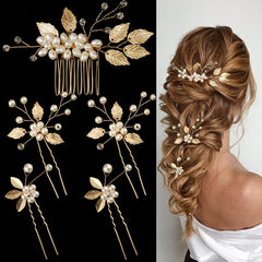 BOYIVI front view of gold leaf comb showing elegant bridal hold