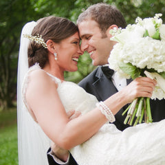 BOYIVI bridal updo with comb and pins in use illustrating long-lasting hold