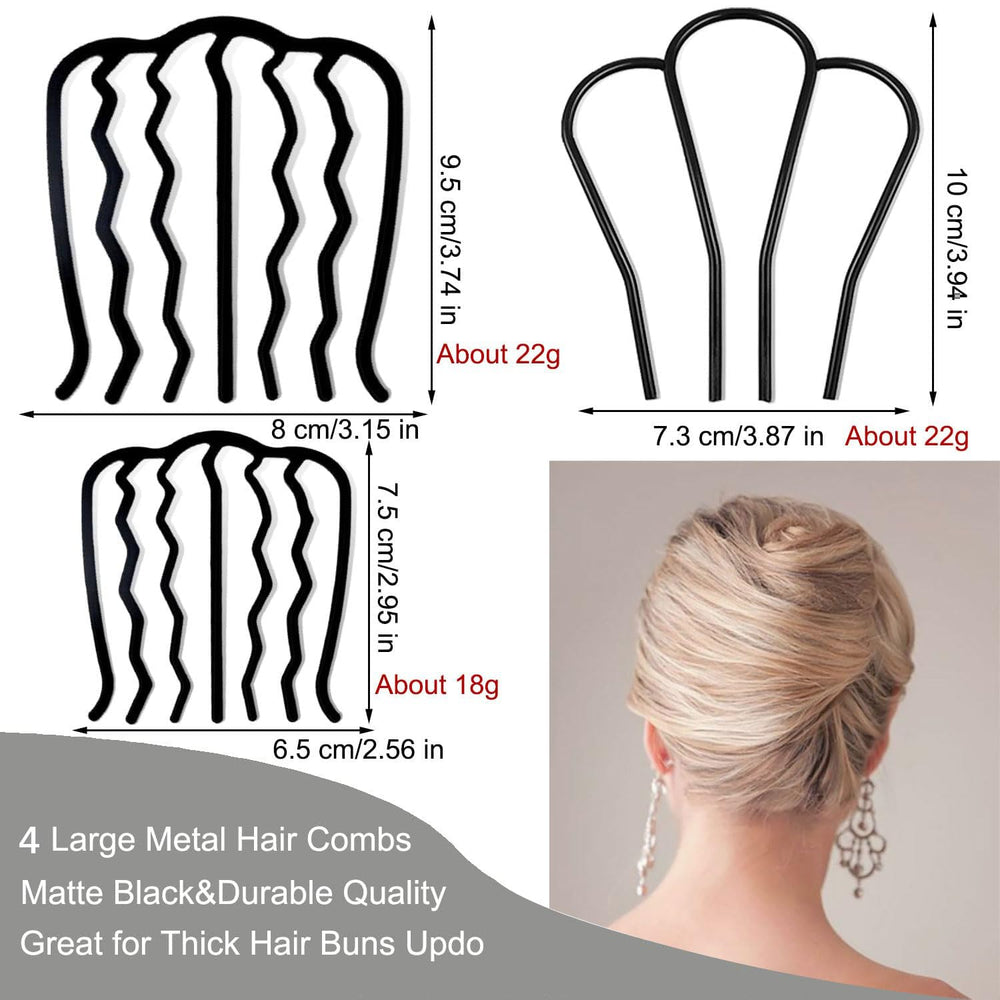 BOYIVI U-shape hair fork beside ruler showing size options for accurate styling decisions