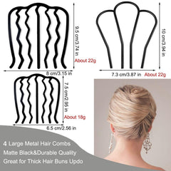 BOYIVI U-shape hair fork beside ruler showing size options for accurate styling decisions