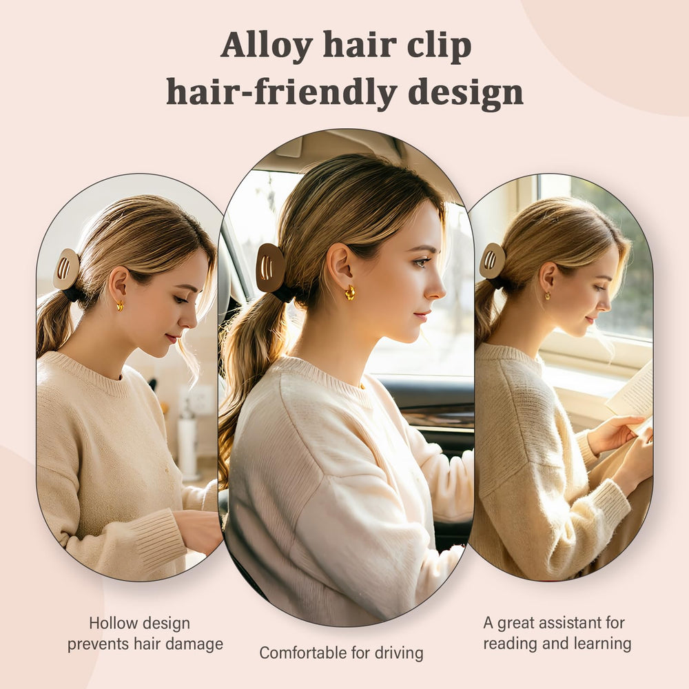 B.PHNE clip holding a half-up hairstyle, secure all-day hold for busy routines