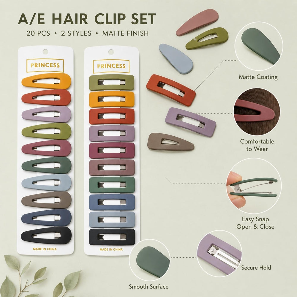 B.PHNE solid barrette side profile showing sturdy metal snap and low-profile modern look