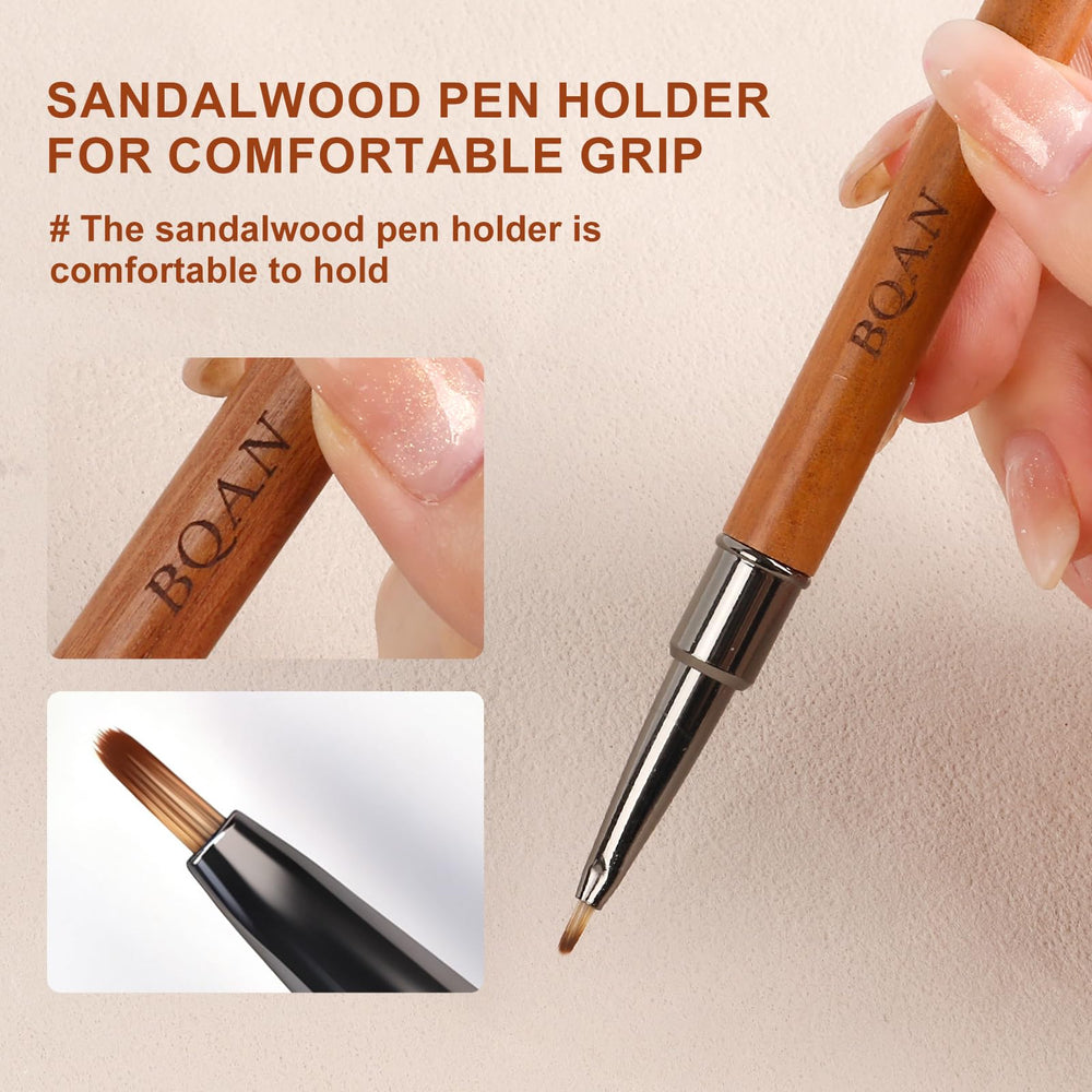 BQAN daisy pen handle detail showing wooden grip for comfortable control