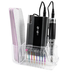 BQAN front view clear acrylic stand shows tidy organization and quick access