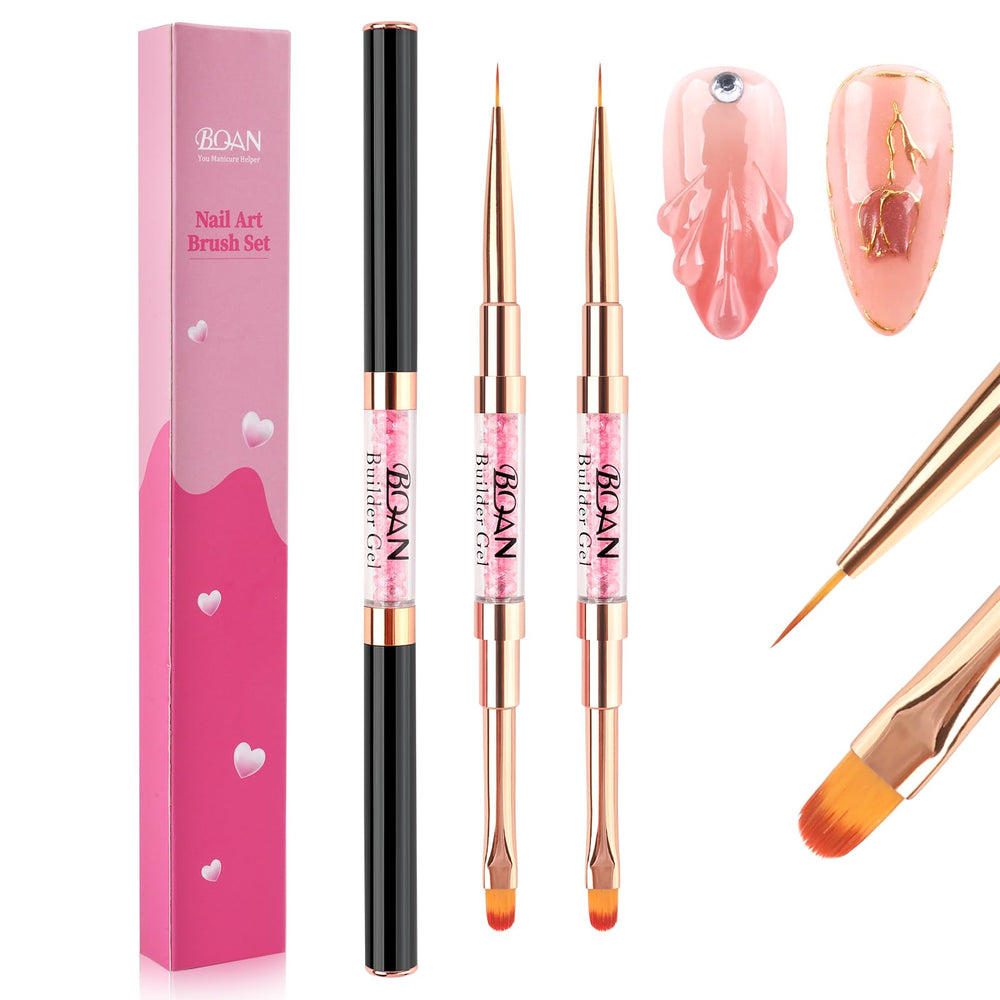 BQAN front view of dual-ended brush showing both 7mm liner and 8# oval ends for versatility