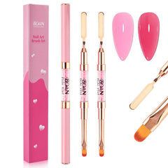 BQAN front view of dual-ended poly gel brush and picker showing function