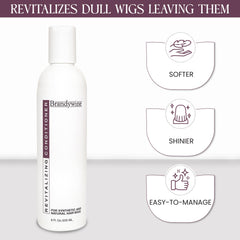 Applying Brandywine to a synthetic wig to smooth fibers and reduce tangles