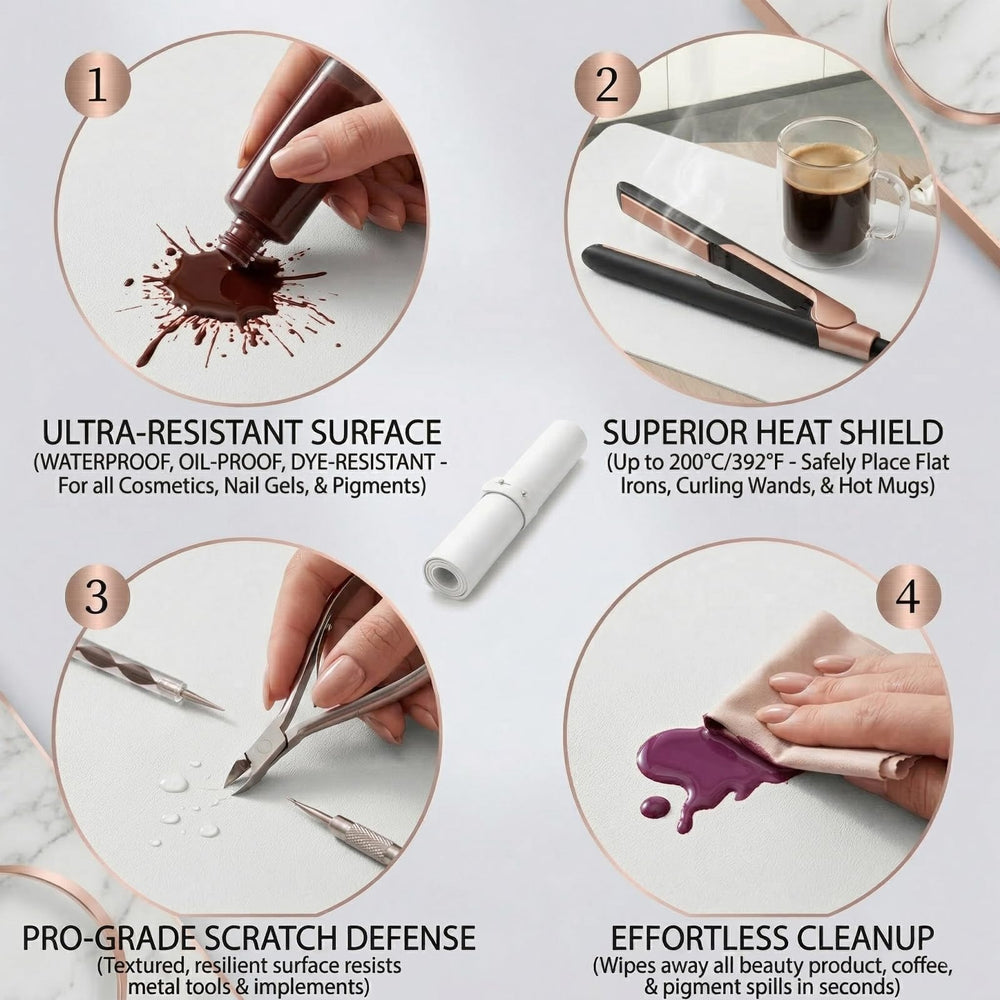 BRAVIKERLY mat in salon use with hand resting on edge for steady nail work