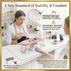 BRAVIKERLY mat holding nail polish bottles and tools to keep workspace organized