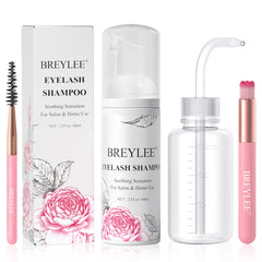 BREYLEE front packaging showing shampoo bottle and kit, clear product benefits