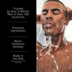 Brickell set styled on a bathroom vanity conveying premium grooming lifestyle appeal