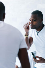 Brickell routine in use during morning grooming demonstrating refreshed look
