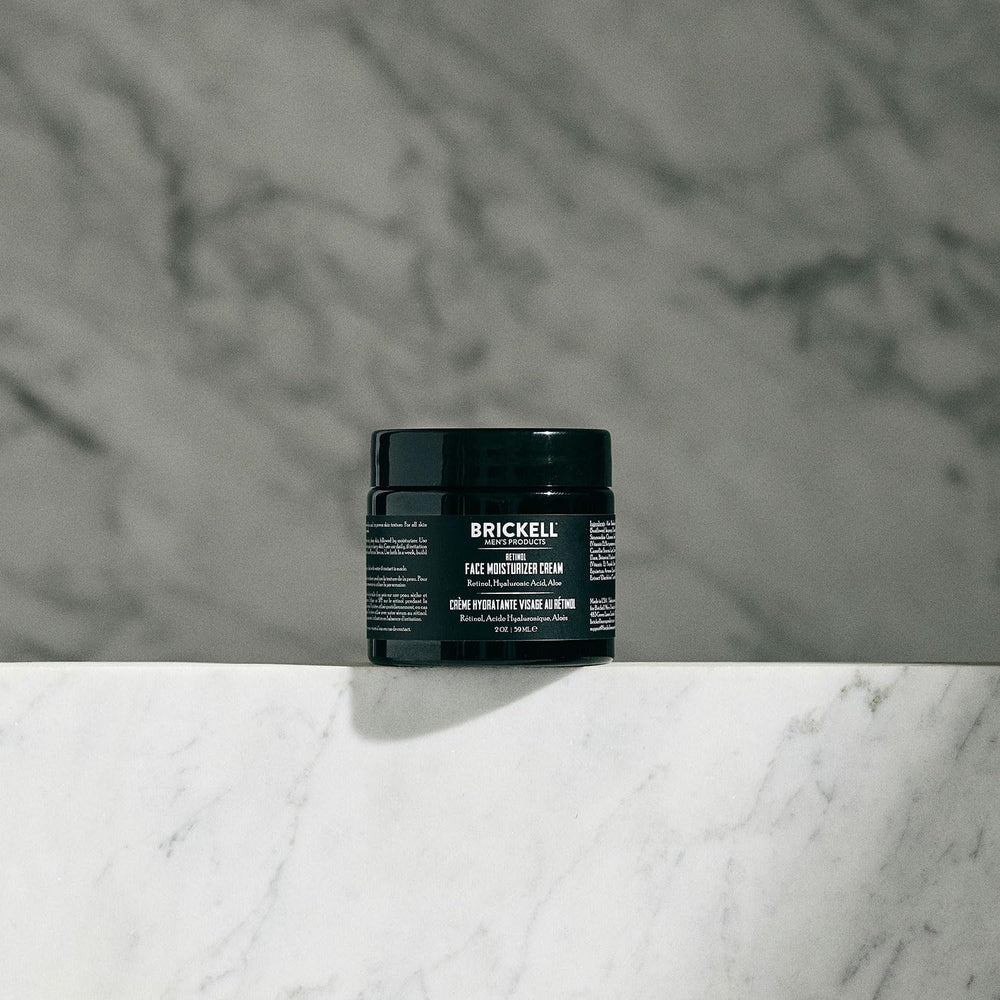 Brickell Men's Products pump dispense close-up demonstrating easy controlled application