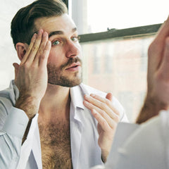 Brickell Men’s Products conceptual before-and-after framed to show visible improvement benefit