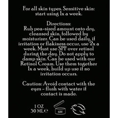 Brickell Men’s Products ingredient label showing retinol and aloe benefits