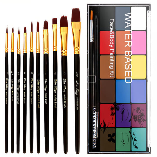 BRIMFULITE front packaging showing palette and brushes benefits easy storage