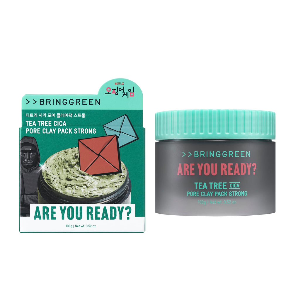 BRING GREEN clay texture close-up with adzuki scrub particles for gentle exfoliation benefit