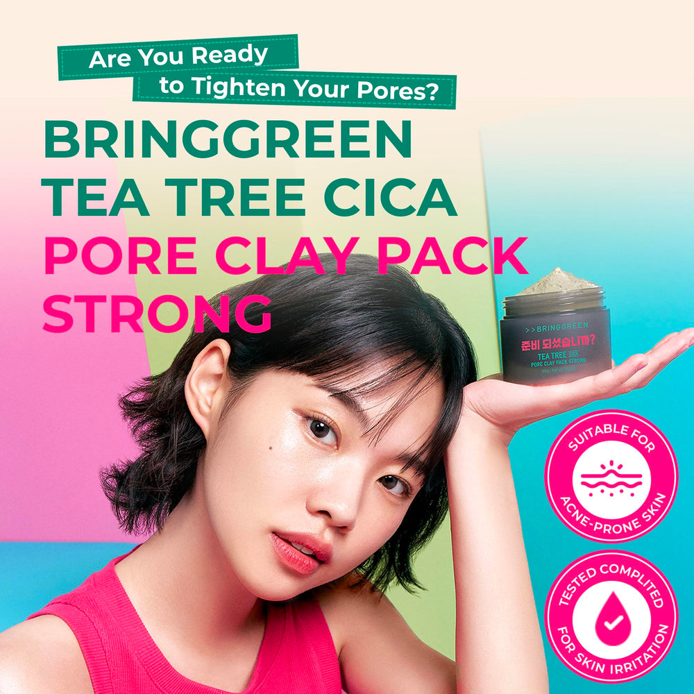 BRING GREEN mask being applied to face showing even spread and cooling sensation benefit