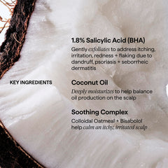 Applying Briogeo conditioner to scalp in shower to soothe and exfoliate