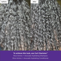 Briogeo conditioner applied to curly hair demonstrating detangling benefit