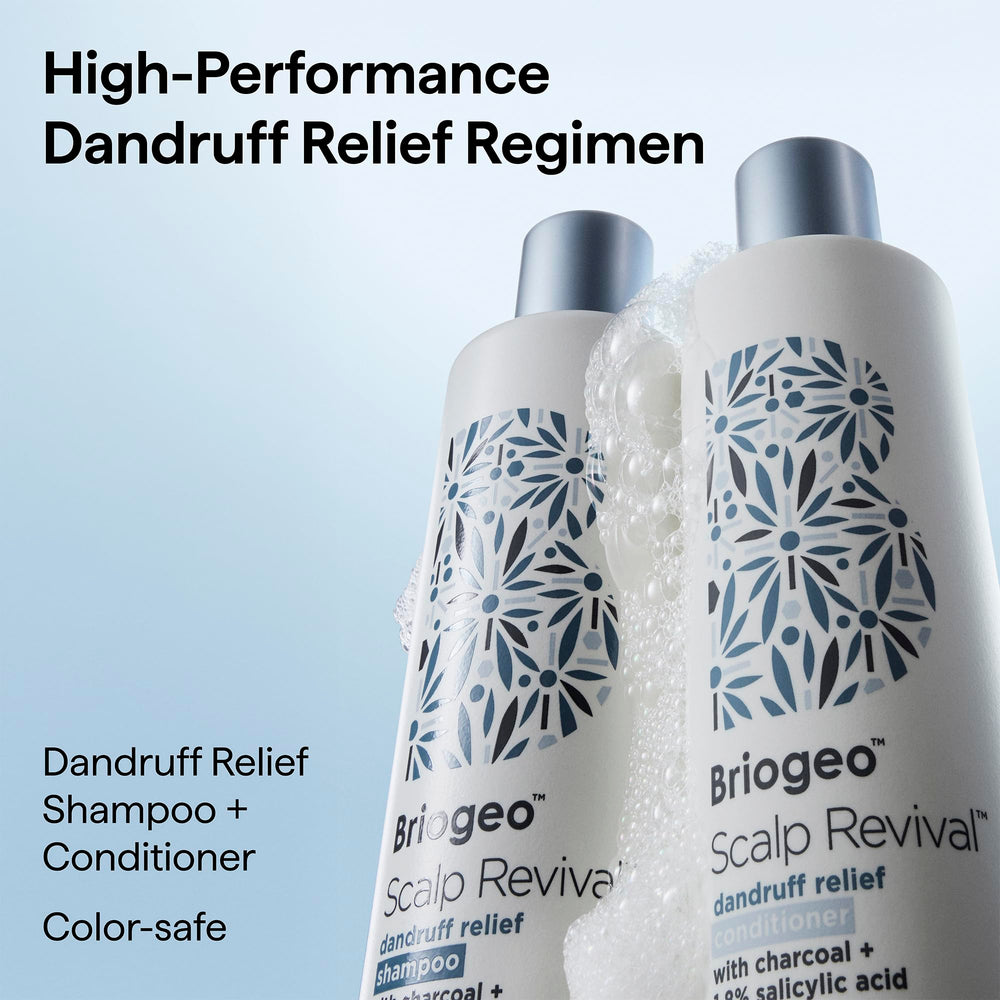 Briogeo product label highlighting salicylic acid and charcoal benefits