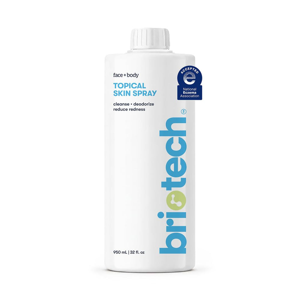 BRIOTECH bottle front label shows product name and size, promotes confidence
