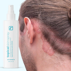 BRIOTECH on bathroom counter as a daily facial mist and toner