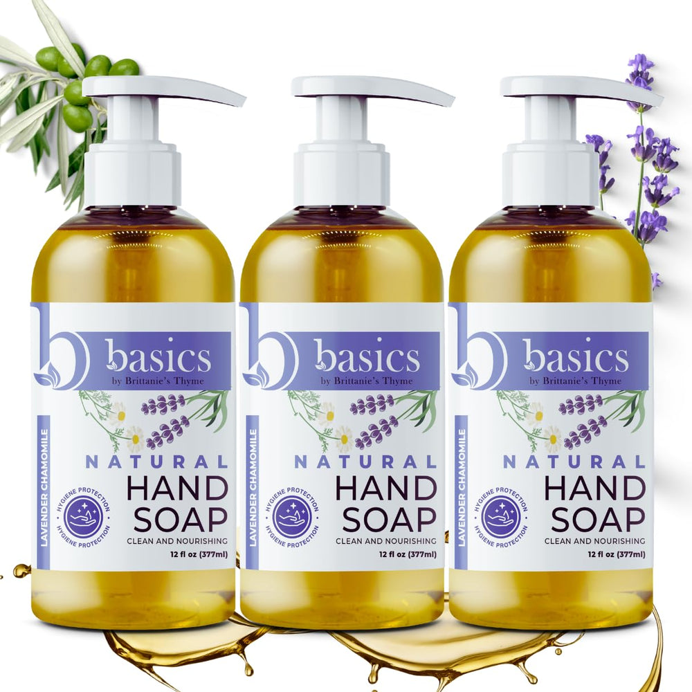 Brittanie's Thyme front bottle showing label and gentle cleansing benefits