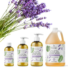 Brittanie's Thyme gallon staged in bathroom shelf showing premium, sustainable choice