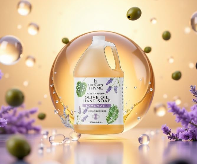 Brittanie's Thyme gallon held in hand to show scale and long-lasting value