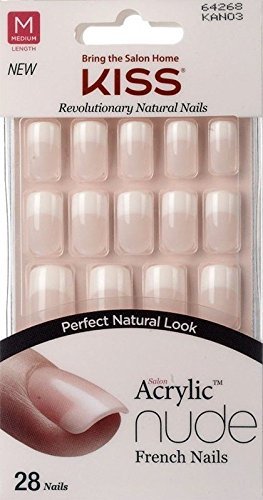 Broadway KISS close-up of front packaging showing cashmere nude nails and polished finish