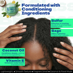 Bronner Bros applying product to scalp demonstrating hydration and comfort