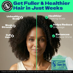 Bronner Bros before and after hair ends showing reduced dryness appearance