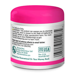 Bronner Bros label closeup showing directions and ingredient highlights for safe use