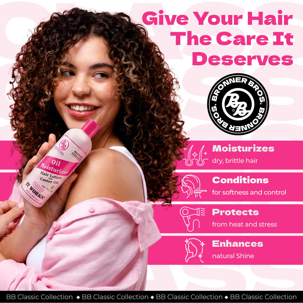 Bronner Bros label close-up and pump detail for clear ingredient information