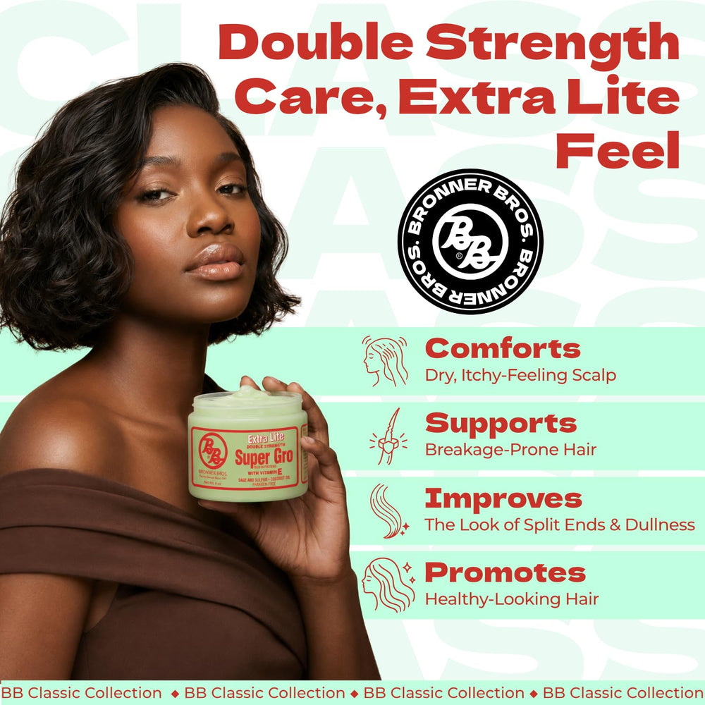 Bronner Bros open cap showing creamy texture for easy absorption