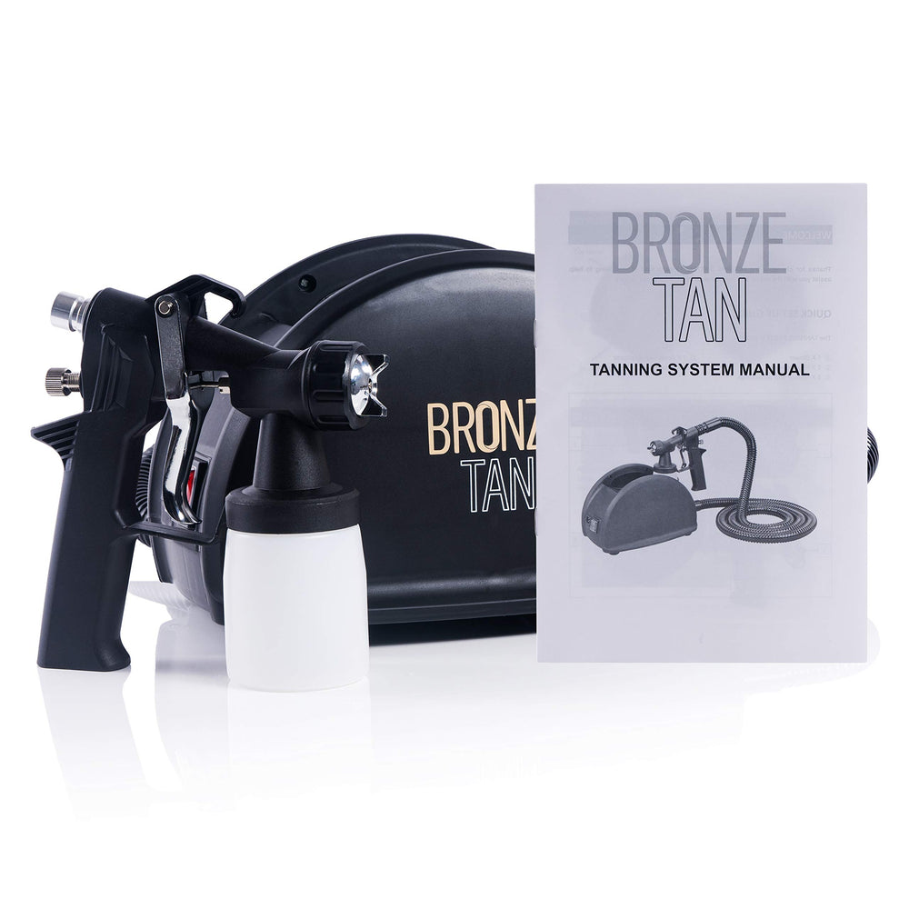 Existing Beauty Bronze Tan packaging and accessories displaying complete kit for quick setup benefit