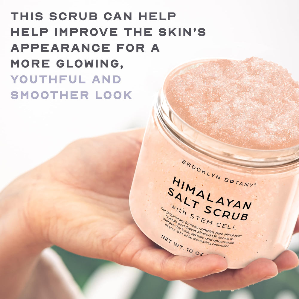 Brooklyn Botany scrub being scooped and applied to skin demonstrating easy application and moisturization