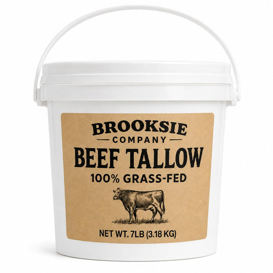 Brooksie Naturals pail front view showing clean packaging and bulk amount benefit