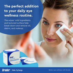 Bruder wipe removing eye makeup illustrating effective debris removal