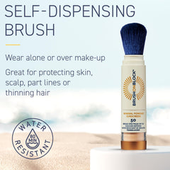 Brush On Block powder texture swipe illustrating fine mineral particles for sheer coverage