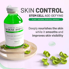 BRÜUN serum texture closeup on fingertip highlighting lightweight absorption benefit
